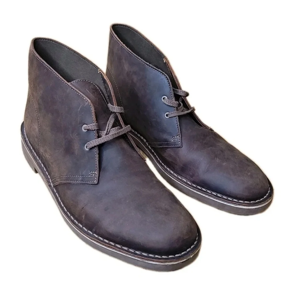 Clarks Brown Leather Chukkas Desert Boots Men Sz 11M Bushacre 2 Ultimate Comfort